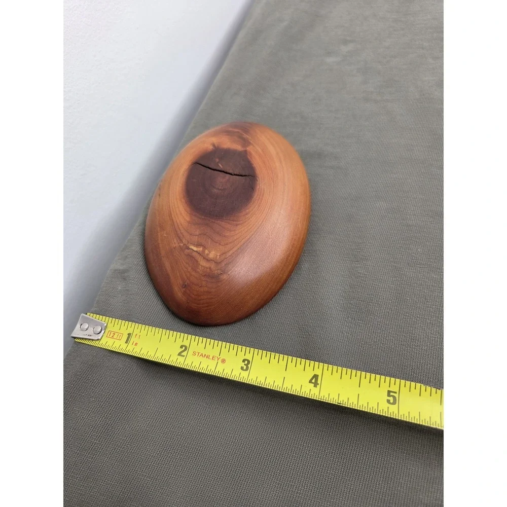 Vintage Red Cedar Wood Belt Buckle Handcrafted Natural Knot